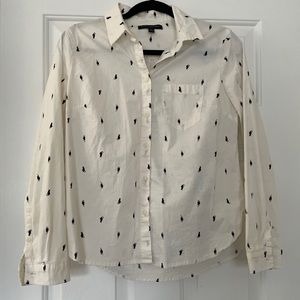 Banana Republic Cat print Classic Button Down - S